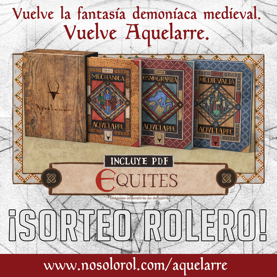 ¡Vuelve #Aquelarre con #SorteoRolero! Gana un nivel #Equites* y participa en el mecenazgo del #JuegoDeRol demoníaco medieval:

🎲 Síguenos.
🎲 Haz RT a este Tweet.
🎲 Comenta con quién jugarás y añade el Hashtag #VuelveAquelarre

nosolorol.com/aquelarre