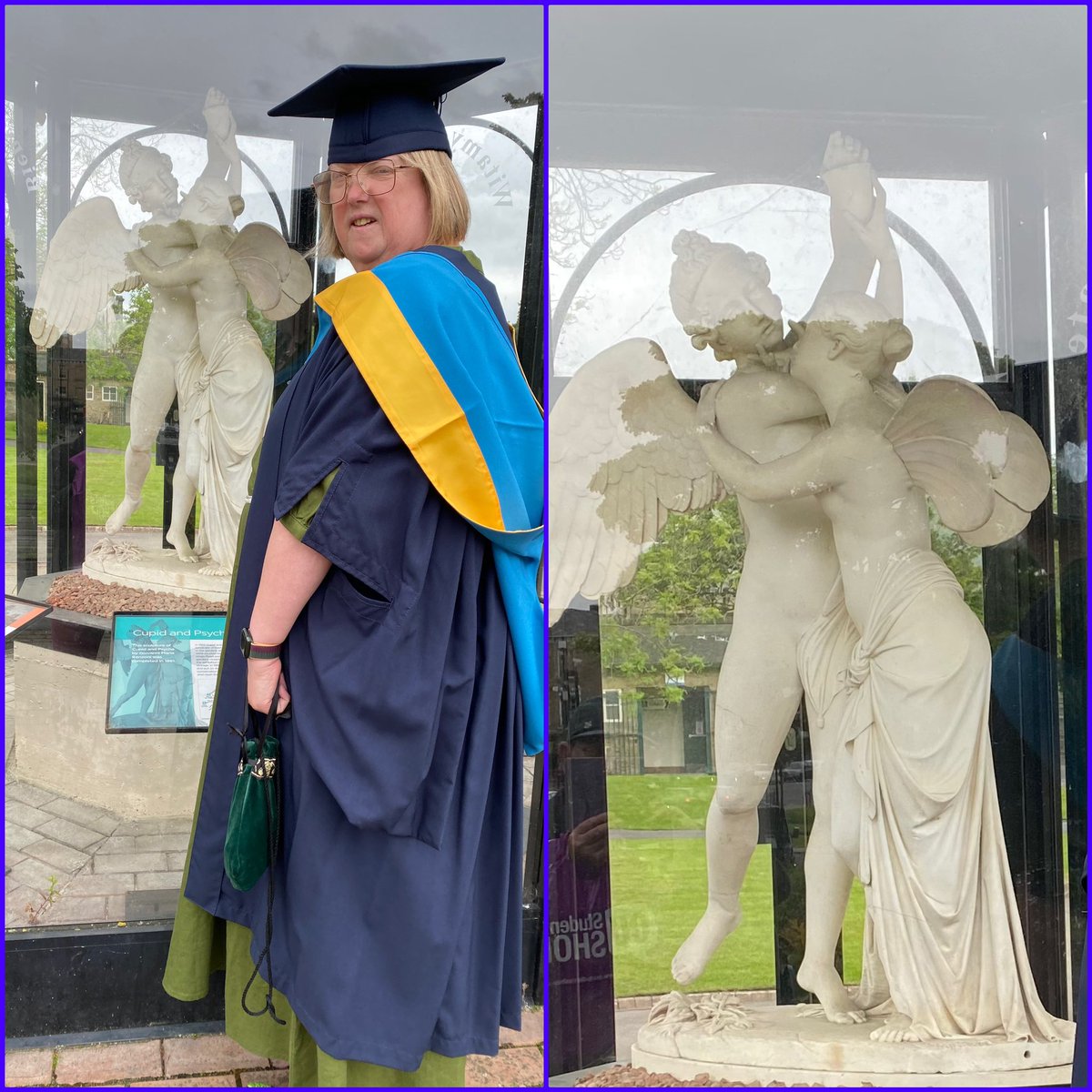 #ClassicsTober Day 10 Psyche. my Graduation Ceremony for my Classics BA Degree was in Harrogate in May. In Crescent Gardens there is statue of Cupid and Psyche - photos HAD to be taken! 😆 sorry about the poor quality photos the statue was enclosed in glass