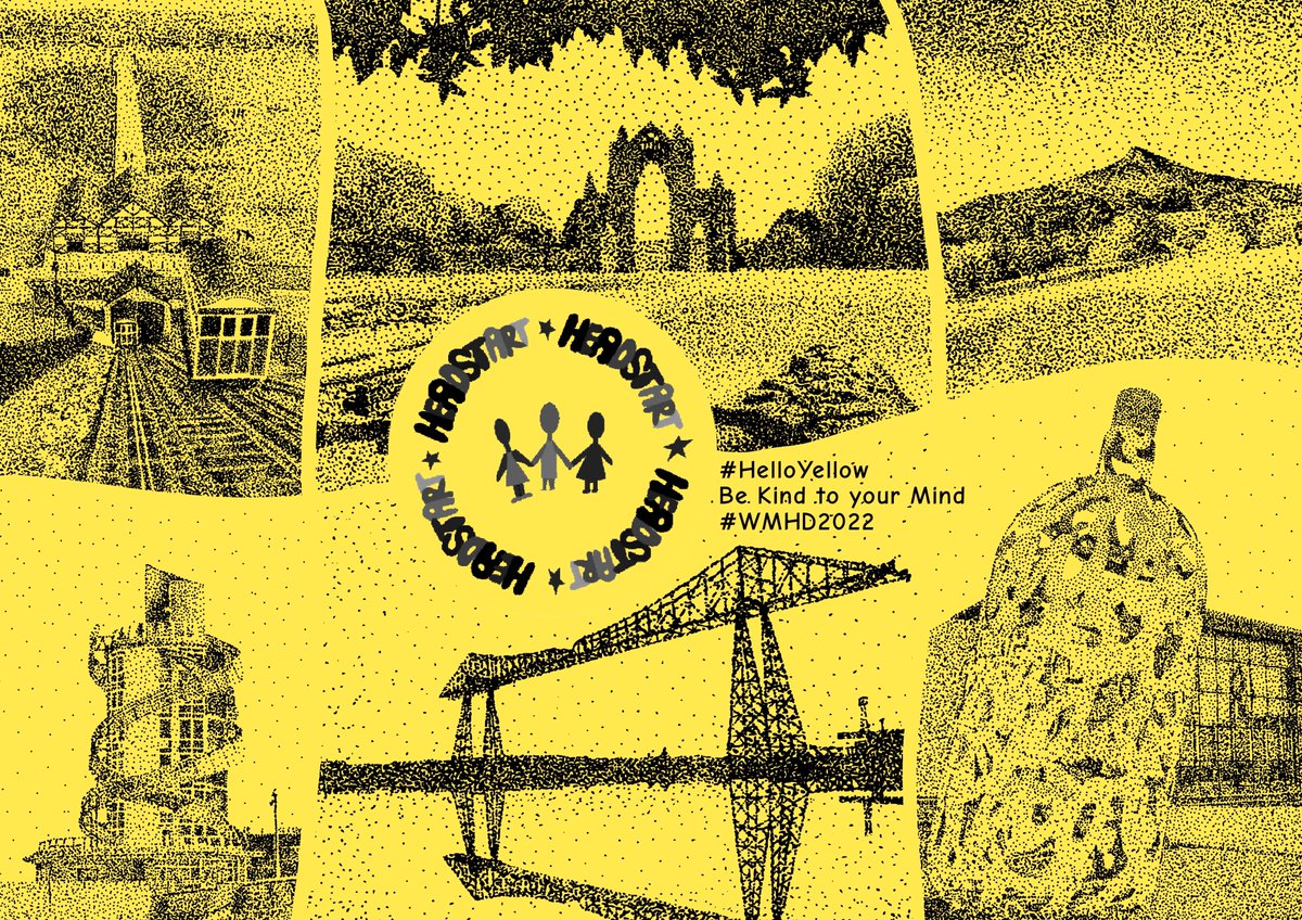 HeadStart_ST's tweet image. It's #WorldMentalHealthDay and the team at HeadStart South Tees would like to share a peice of art that has been created by local artist Ben Hansen. It is themed around being kind to your mind.    

#helloyellow