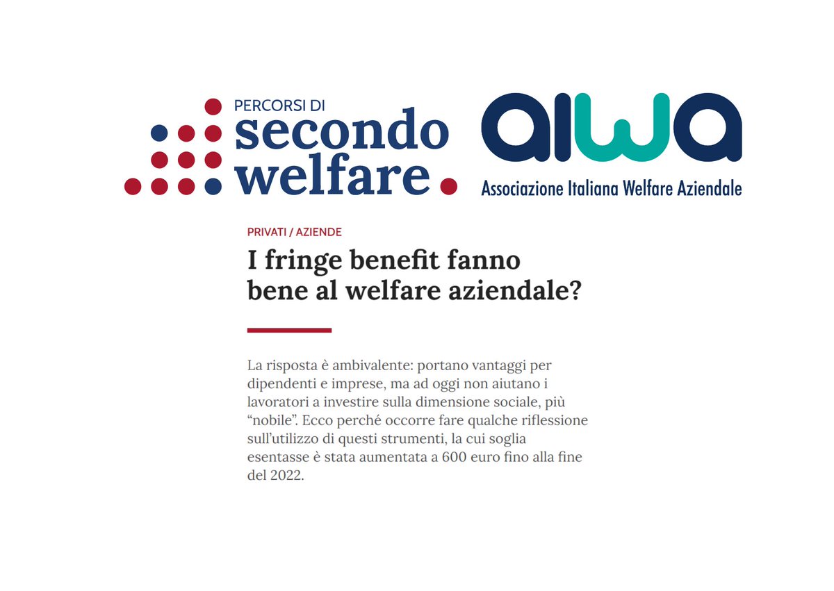 aiwa_welfare's tweet photo. ❓I #fringebenefit fanno bene al #welfareaziendale?

🤔Insieme a @Secondowelfare abbiamo raccolto qualche riflessione: lo abbiamo chiesto a @Skipy84, @EMassagli, @valen_santoni.

E voi che ne pensate? 👇 https://t.co/okqLAzuq8b https://t.co/Epa32F6iPJ