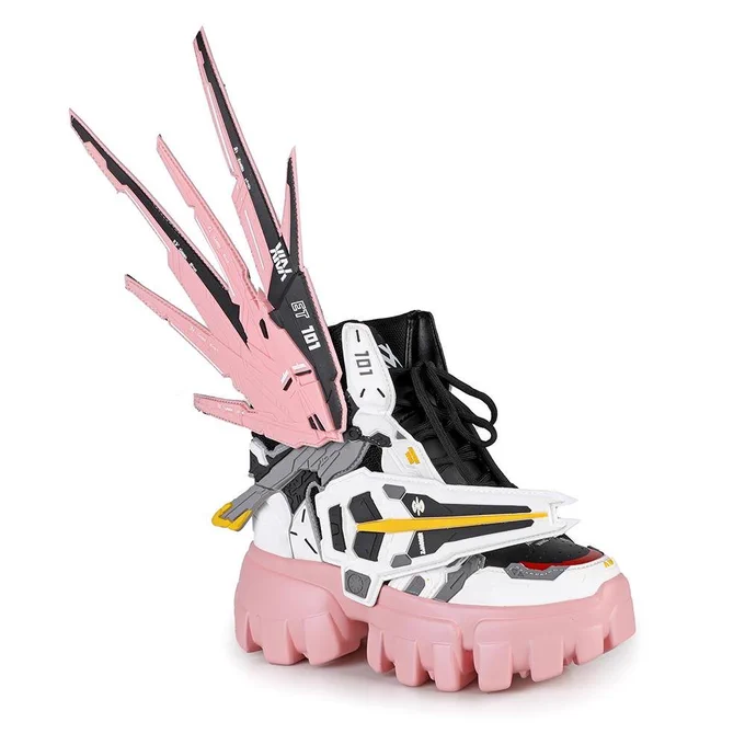 Inspo for the shoes are these pink gundam shoesSOOO GOOOD RIHGT!! 