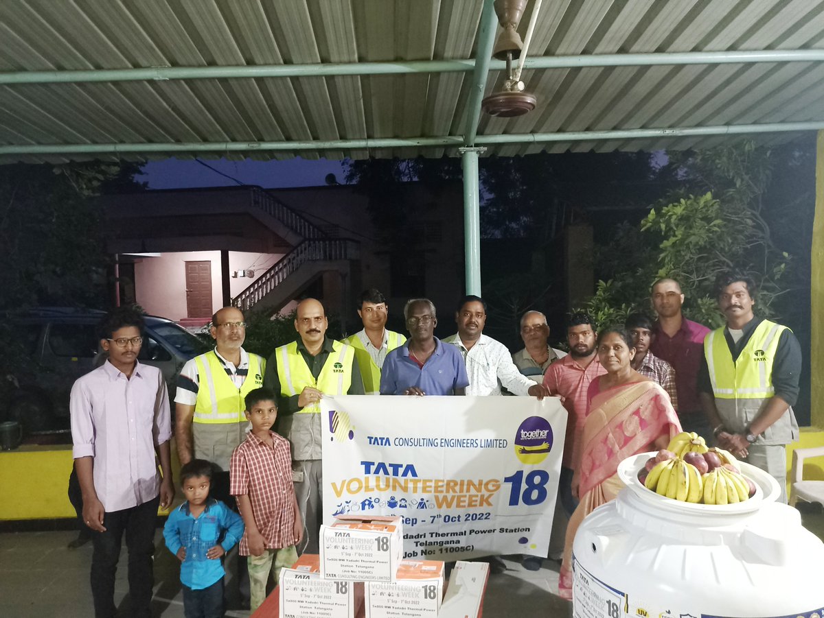 TCEConnect's tweet photo. #TVW18 #TCEndeavour #TCEConnet
As part of the month-long #TataVolunteeringWeek program, #volunteers from Tata Consulting Engineers (#TCE), AndraPradesh #powerplant #project site visited an #orphanage and spent quality time with the residents and donated essential supplies & food https://t.co/u0iZpCJZim