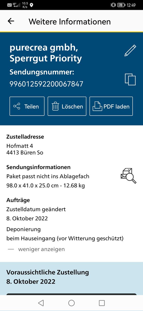 toem_CH's tweet photo. @postschweiz Was genau läuft hier FALSCH? 🙄😳🙄🤔 Wann gedenkt die CH Post, dieses Paket zuzustellen? 3.80 CHF bezahlt für SaZu und ich warte noch immer... Ausserdem: wiso Sperrgut? 🙄😳😡 @bastelgarage https://t.co/ok9u15sFIS