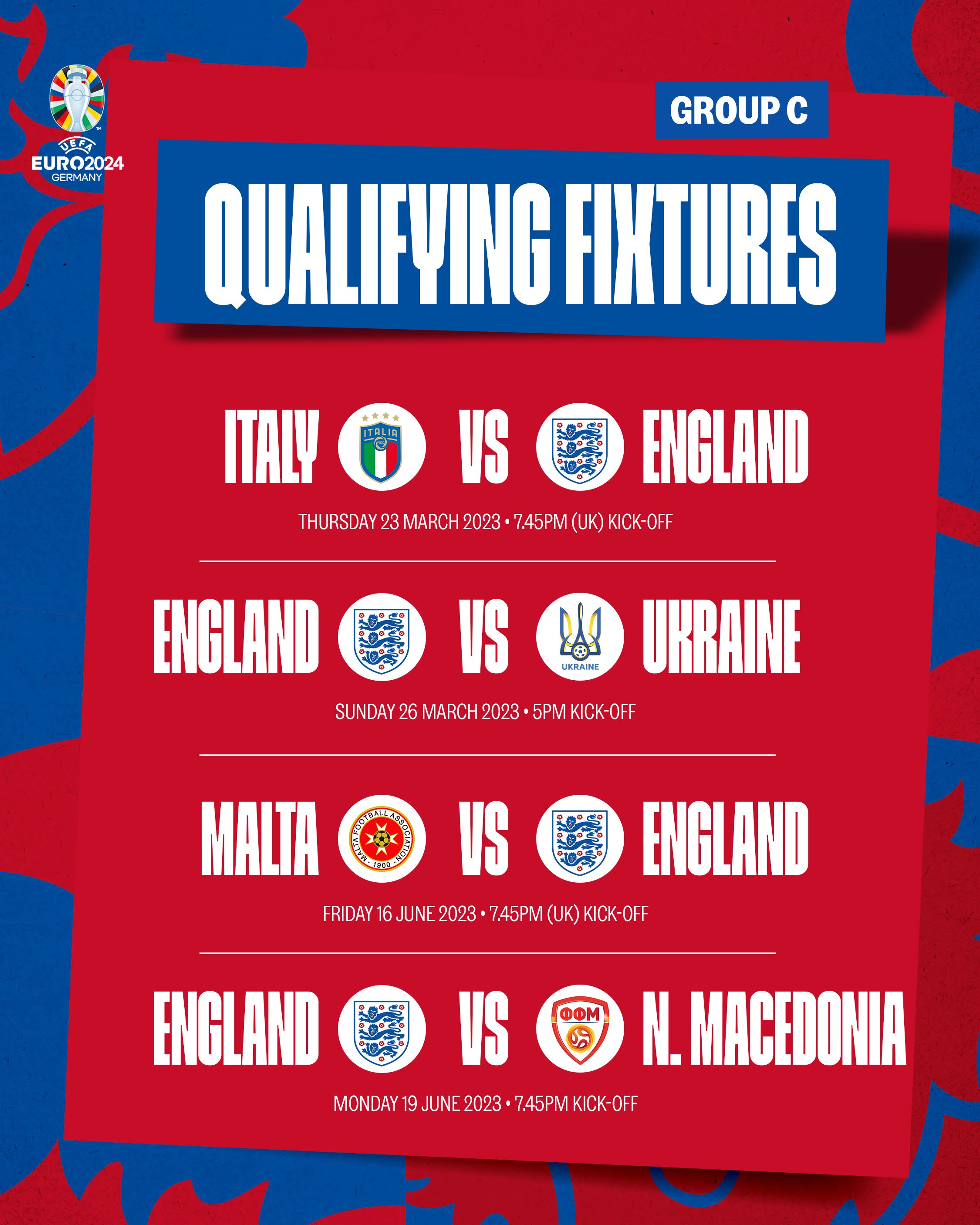 Euro 2024 Qualifying Groups Fixtures