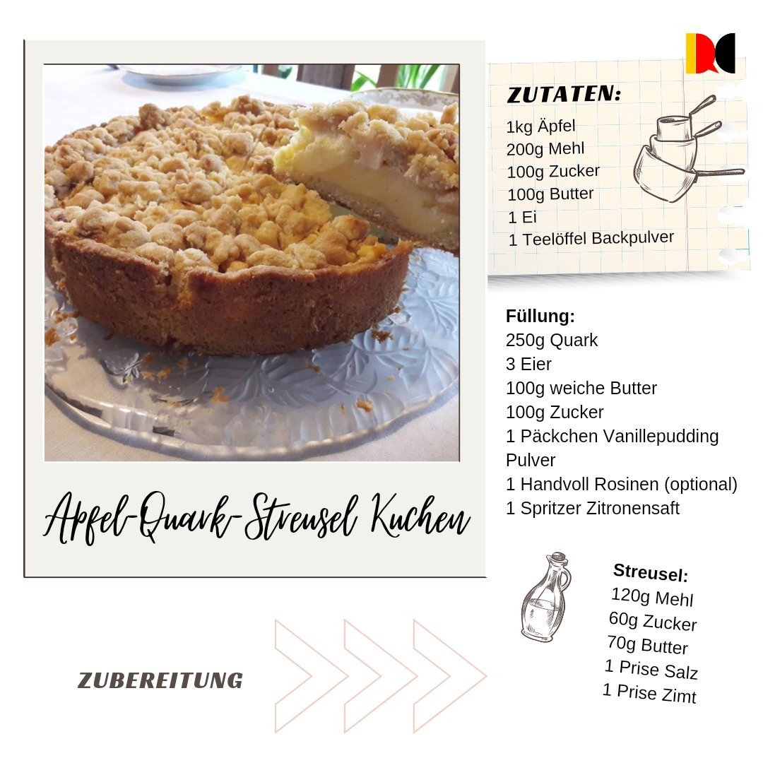 DeutschCentre's tweet photo. It’s #NationalBakingWeek!!!
Let us inspire you to get baking with our recipe for a traditional German apple crumble cake! …because it's perfect for this time of the year and learning a language is so much more fun when you put your skills into practice!
#baking #GermanCake https://t.co/OmUC9mG2GL