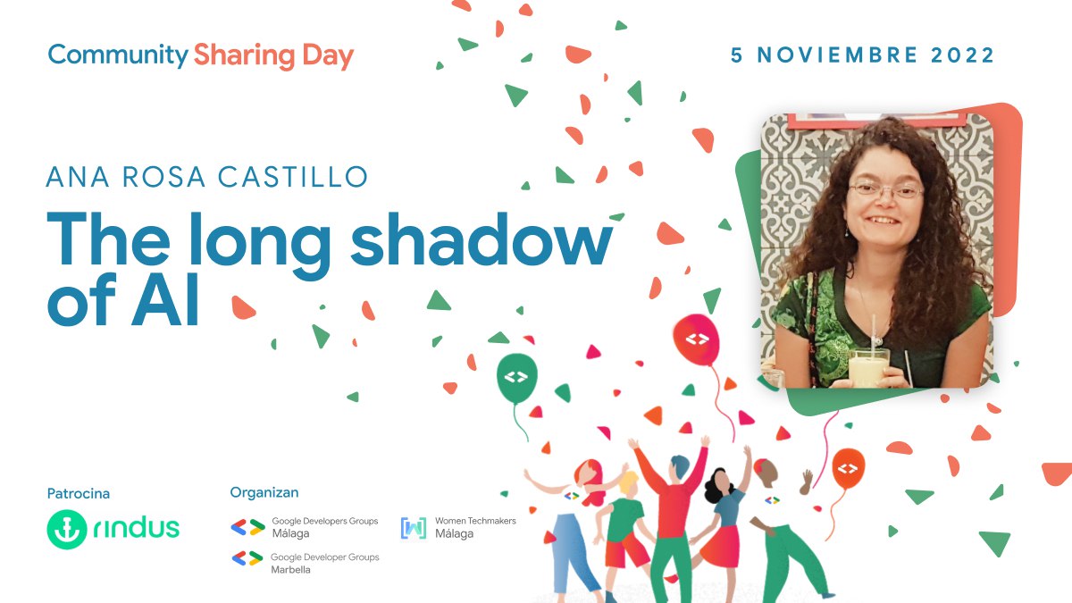 GDGMarbella's tweet photo. Anunciamos a nuestra segunda speaker para el #CommunitySharingDay
@rosacastilloPhD nos hablará de las muchas definiciones de IA, una reflexión sobre su futuro y cómo podemos formar parte de su evolución.
Apúntate ➡️ https://t.co/0exdI6z13o https://t.co/ABrAVUxrCN