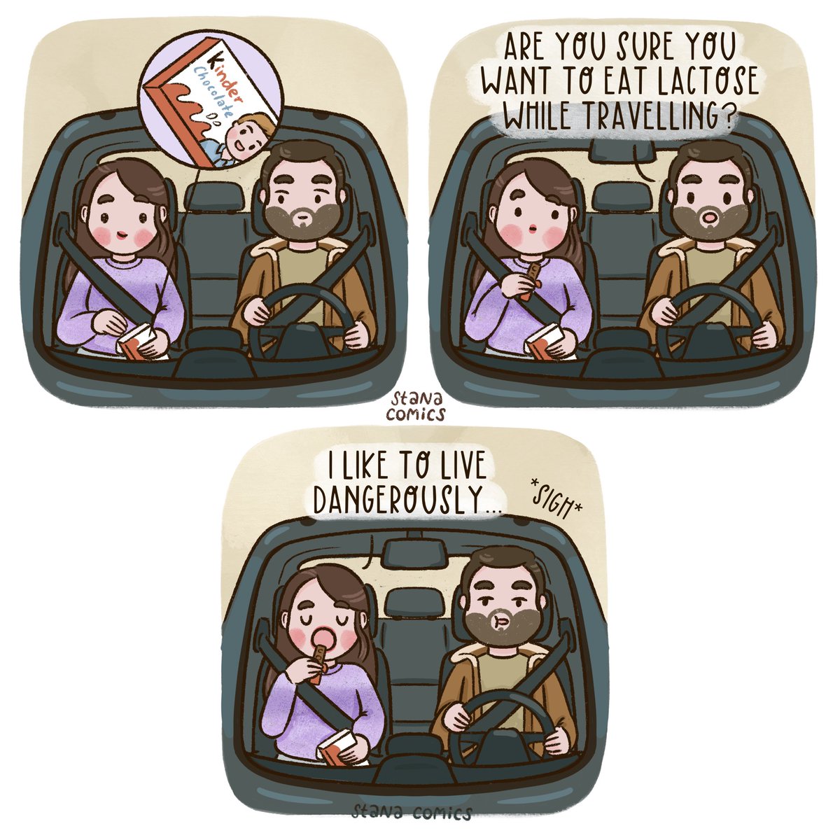 StudioStana's tweet photo. Road trip 🛣

#kinderchocolate #lactose #comic https://t.co/PJN5n9uLXN