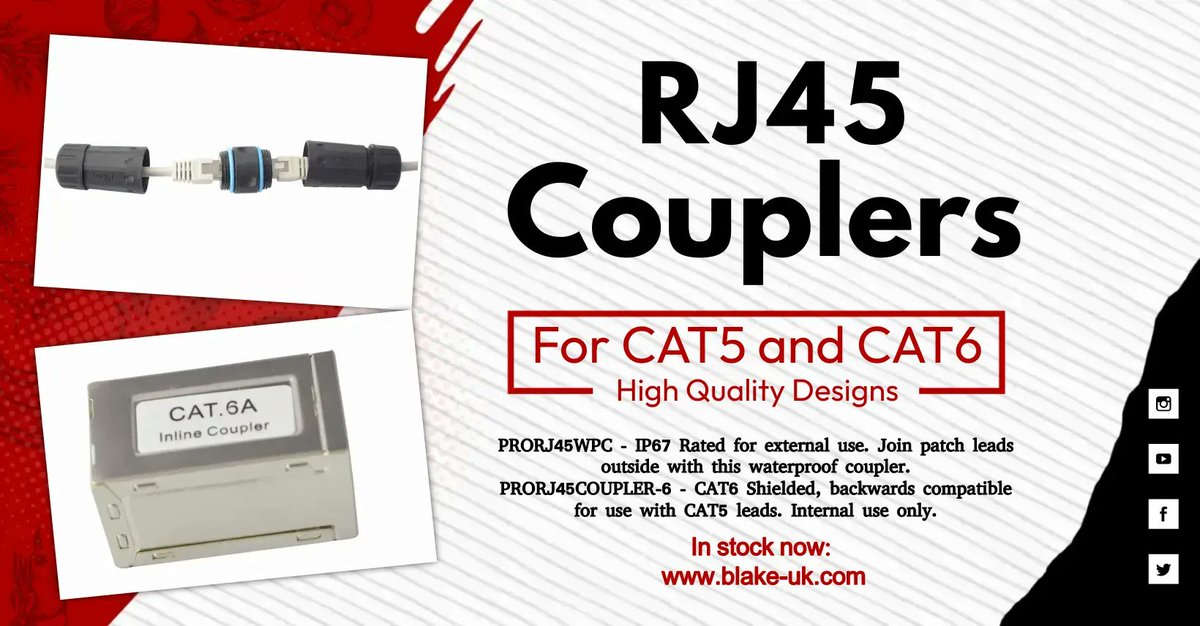 Take a look at our brand new RJ45 couplers, now in stock and available online:
buff.ly/3fBICC8