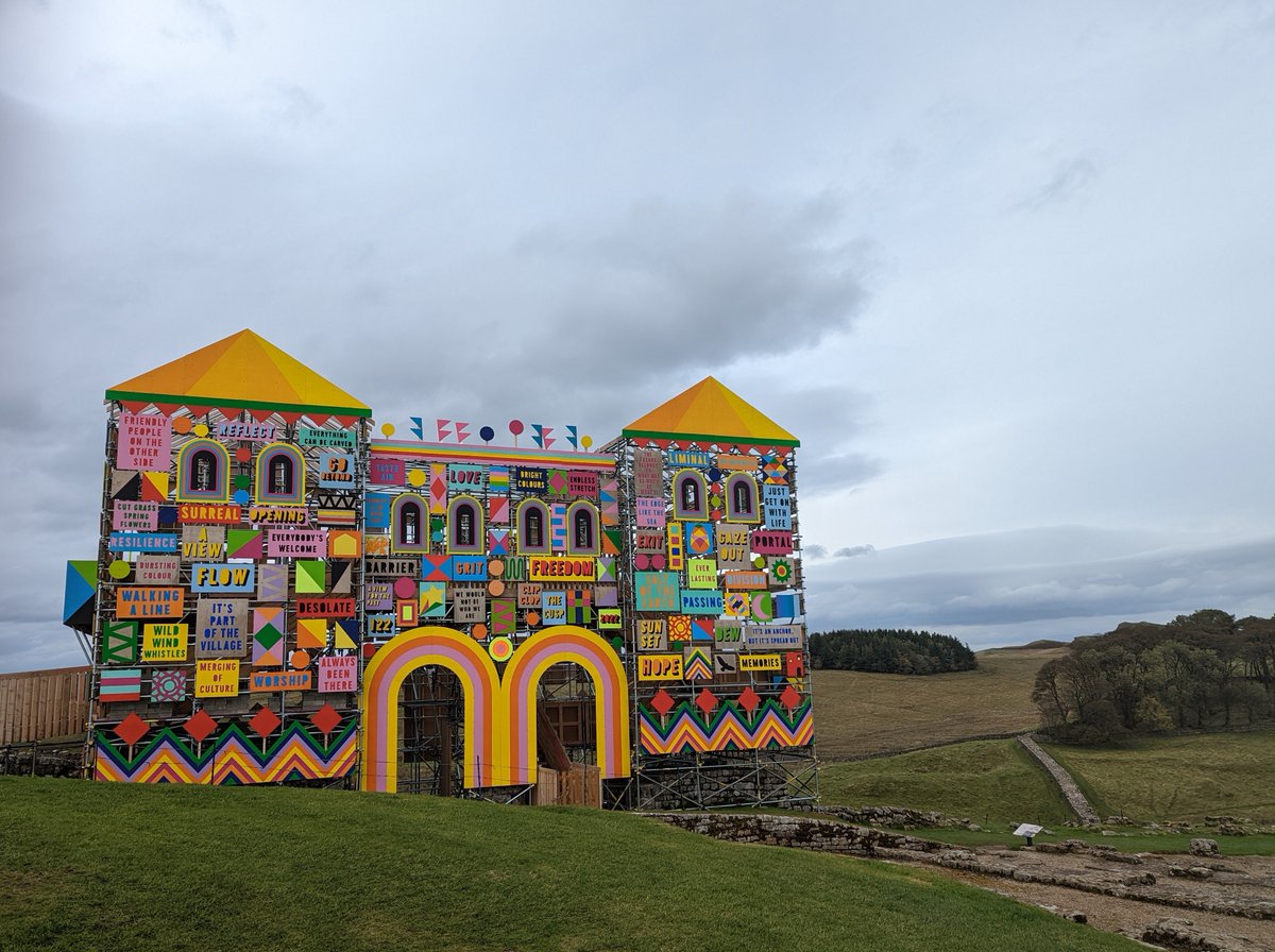 Loved how art brings Northumberland's history to life with a splash of colour #Housesteads #Vindolanda #Lindisfarne #findtheflock 🐑