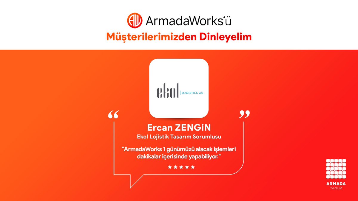 ArmadaYazilim's tweet photo. Ekol Lojistik Tasarım Sorumlusu Sn. Ercan Zengin ile ArmadaWorks’ün kullanım faydaları üzerine gerçekleştirdiğimiz webinar kaydımızı aşağıdaki link üzerinden izleyebilirsiniz.

https://t.co/c2EIKpKFdU

#ArmadaYazılım #HepDahaFazlası #ArmadaWorks #EkolLojistik #Webinar #Tasarım https://t.co/D8pv2ggPuy