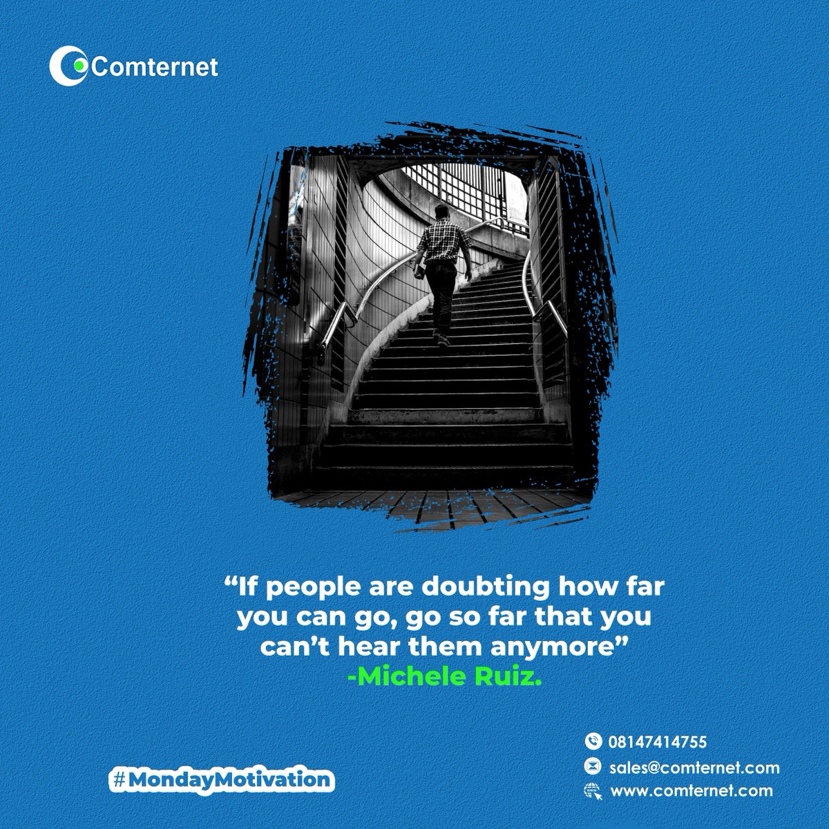 comternet's tweet photo. Happy New week!
Don't limit yourself; know that you can go as far as your mind lets you.
Always believe you can achieve anything.
#MondayMotivation #comternet #unlimitedinternet https://t.co/iUrAk3ydWg
