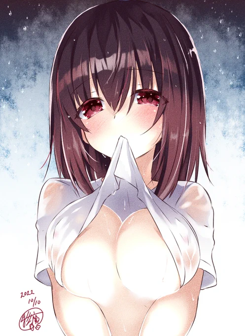 流れてきたのに影響受けてしまいました。あんまり下乳イラストって描いてないので、息抜きついでに…… 