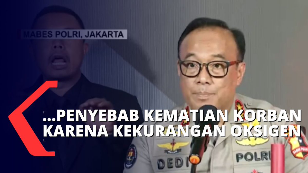 KompasTV's tweet photo. Ungkap Penyebab Kematian Korban Kanjuruhan, Polri: Kekurangan Oksigen, Gas Air Mata Tidak Mematikan https://t.co/WTBvu1VjTR https://t.co/CSqb14Bo3L