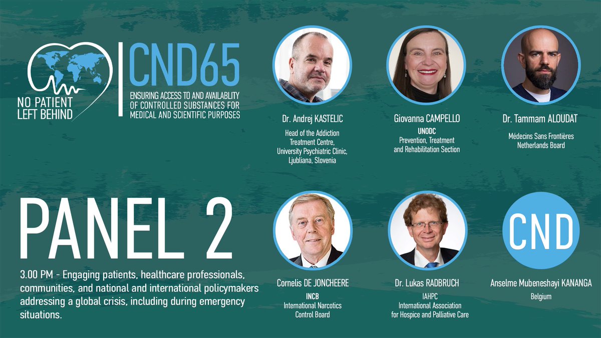 #CND65 Chair’s One-Day Special Forum on availability & access to controlled substances for medical & scientific purposes 💊🔬 Panel 1️⃣ 🕚 11:00am - 1:00pm Panel 2️⃣ 🕒 3:00pm - 5:00pm #NoPatientLeftBehind