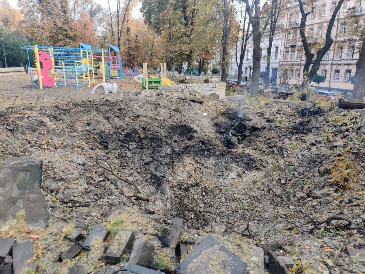 THorbachevska's tweet photo. 75 rockets to day sent by russians to all Ukrainian cities. 75. Places of parks, kindergartens, and museums were bombed and destroyed. The military operation, you say? https://t.co/Z1OAKWNHgC