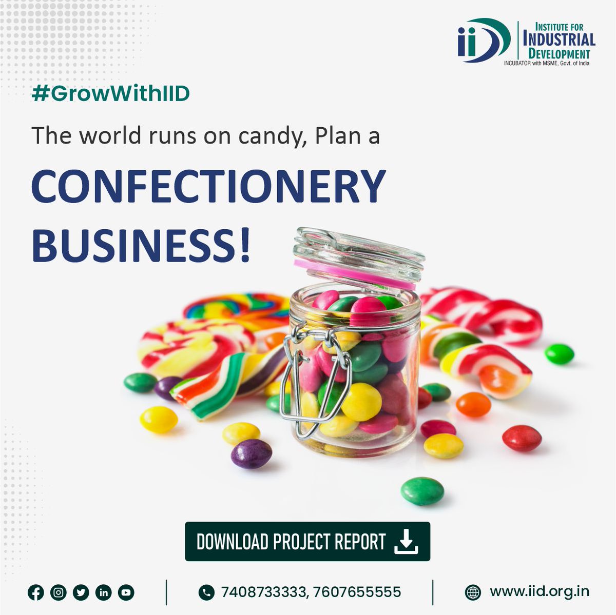 IIDIncubator's tweet photo. Confectionery products have been ruling the food industry supremely well. The confectionery Business is a chance for every common man to take a trip to high profits at a lower investment.
Grab the opportunity - https://t.co/Pj3qyeV4bl
.
.
.
#Confectionery #IID #IIDProjectReport https://t.co/LNzMi5MHQs