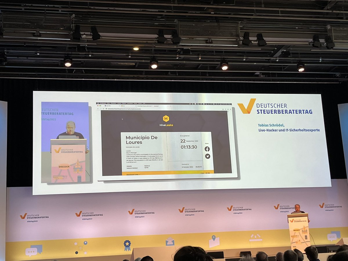 Normalerweise beschäftigen wir uns mit den Risiken im Steuerrecht - und viel zu wenig mit den Risiken des Hacking und dem Datenschutz! Wachgerüttelt wie nach einer kalten Dusche!#StBTag2022 #Datenschutz #Datensicherheit #DStV <a href="/comedyhacker/">Tobias Schrödel</a>