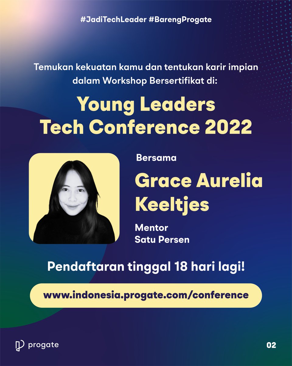 readysetcodeid's tweet photo. Ikut Workshop Bersertifikat "How to Get Your Dream Job in Tech" bersama Kak Grace dari @satupersen_id di YOUNG LEADERS TECH CONFERENCE!

Dapatkan tiket di sini: https://t.co/dPQSpIebGc
Durasi conference: 29 - 30 Oktober 2022

#ambillangkahmu #jaditechleader #barengprogate https://t.co/Cnvh0OXjgz