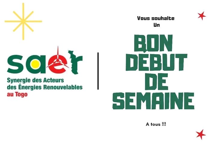 saertogo's tweet photo. Une nouvelle semaine commence avec le plein d'énergie 🥳
Excellente semaine de travail à tous 

#energiesrenouvelables #justiceclimatique #réchauffementclimatique #energiesolaire https://t.co/F8AMTPzM4O