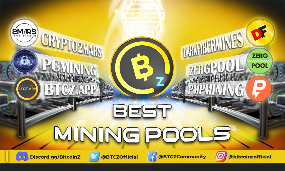 EzzyG ℤ (@ezzyg_armyz) on Twitter photo Best pools for mining $BTCZ coin ⛏️
- <a href="/_Crypto2mars_/">Crypto2mars</a>
- <a href="/DarkFiberMines/">Dark Fiber Mines</a>
- @Zergpool_com
- <a href="/PCMiNing_XYZ/">PCMiNing</a>
- @BTCzApp
- @"PMPmining
#BitcoinZ #BTCZ #GPU #Mining #GEM Best pools for mining $BTCZ coin ⛏️
- <a href="/_Crypto2mars_/">Crypto2mars</a>
- <a href="/DarkFiberMines/">Dark Fiber Mines</a>
- @Zergpool_com
- <a href="/PCMiNing_XYZ/">PCMiNing</a>
- @BTCzApp
- @"PMPmining
#BitcoinZ #BTCZ #GPU #Mining #GEM