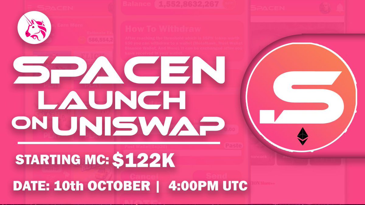 SPACEN17's tweet photo. 🔥🚀👤SPACEN ERC-20 👤🚀🔥

First-ever crypto-social Utility project launching on Uniswap! 

Date: 10th October, 2022
Time: 4pm UTC 
Telegram:  https://t.co/gSjZrsIAmB https://t.co/gwzWF8AdxZ