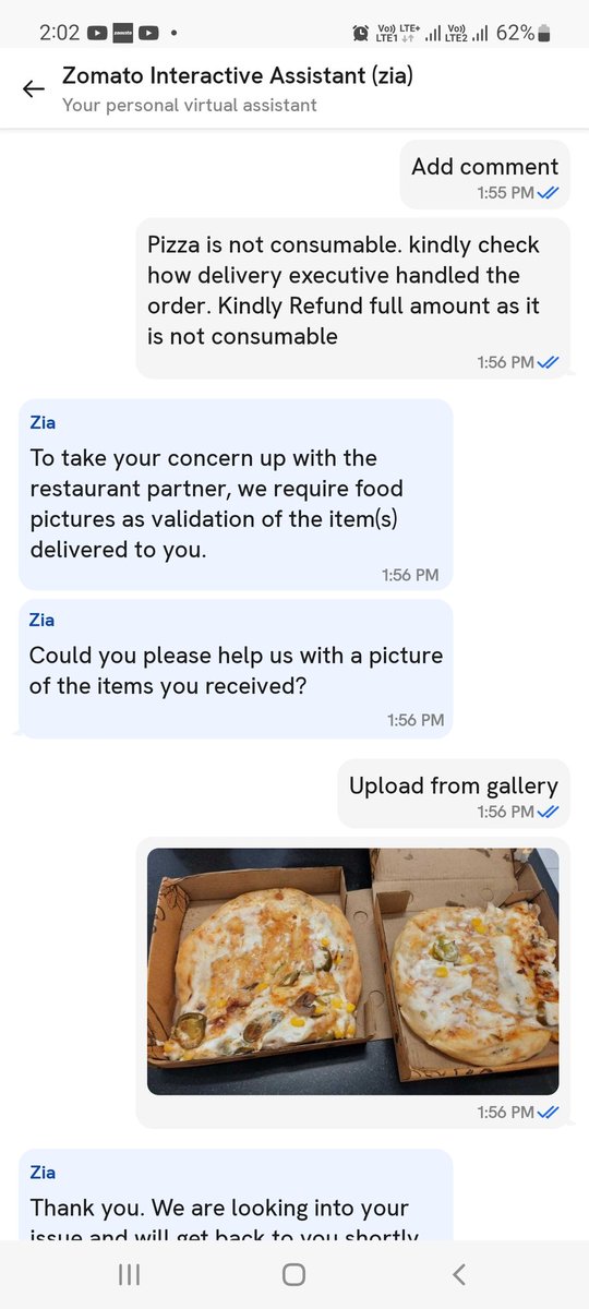 deepakarora_93's tweet photo. @zomato @ZomatoProHelp @deepigoyal See what your delivery partner/Partner restaurant have delivered.
When item is not consumable, so how you will refund only half of the order amount.
Please look into it and refund the full amount as item is not consumable and it goes to garbage. https://t.co/h0LwJOtENx