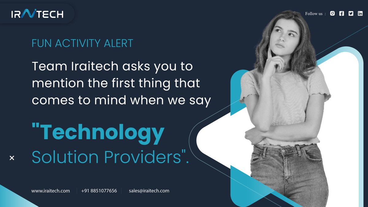 Iraitechteam's tweet photo. #Iraitech has been effective in transforming our clients' #technological problems into something that is simple and affordable at the same time.
How would you prefer your technology #company to operate, given the choice? Tell us in the comments section below! https://t.co/Mwda6UQiCK