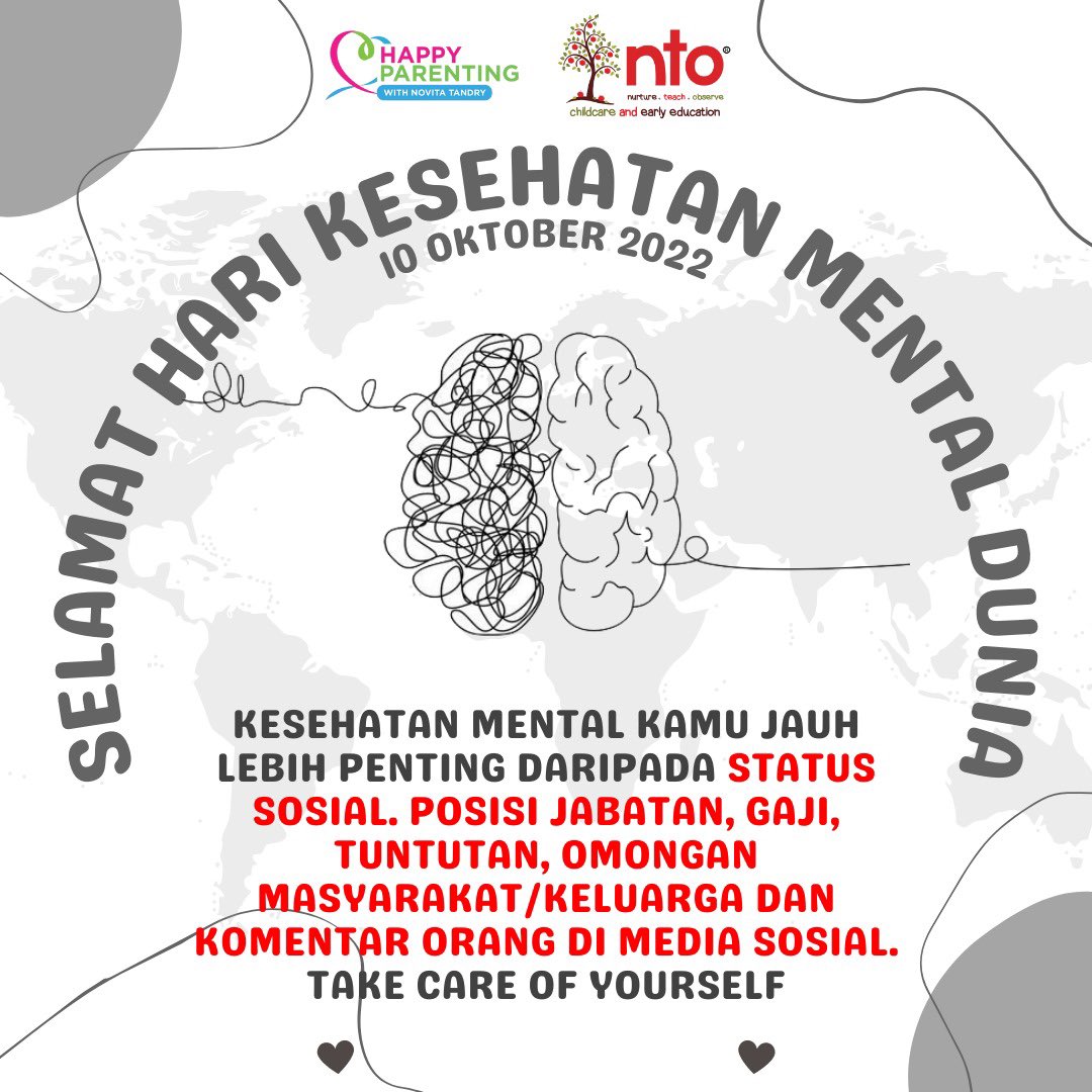 Official_HPNT's tweet photo. #happyparenting #happyparentingwithnovitatandry #happyparentingschool #parenting  #earlychildhoodeducation #ntodaycare #ntochildcareandearlychildhoodeducation #ntochildcare #mentalhealth #mentalhealthmatters #kesehatanmental #harikesehatanmentalsedunia #worldmentalhealthday https://t.co/k6UVdfnfFt