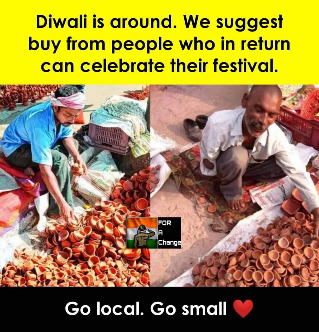 neewsUpdates's tweet photo. Hey, just a little advice for all of you. This Diwali 🪔 Make their life special and please please for god sake don’t bargain. You won’t buy a mansion if you save 10 Rupees for their hardwork.
#diwali2022 #vocal4local https://t.co/dt1XUfRG5Z