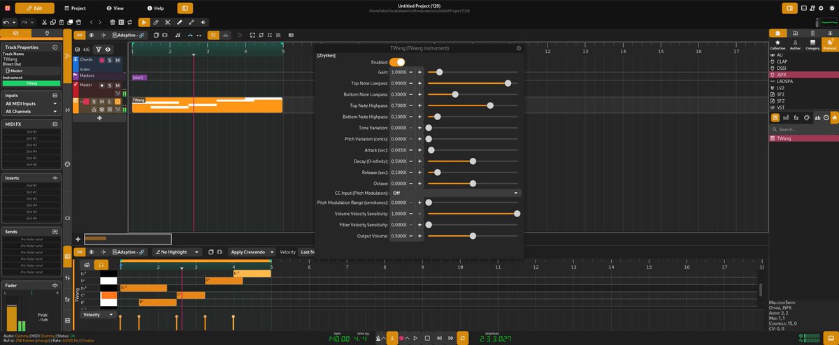 ZrythmDAW's tweet photo. #Zrythm now supports #JSFX plugins thanks to the work of falktx and jpcima!!
#DAW #DTM #作曲 #musicproduction #audio https://t.co/0xmVAbHxOT