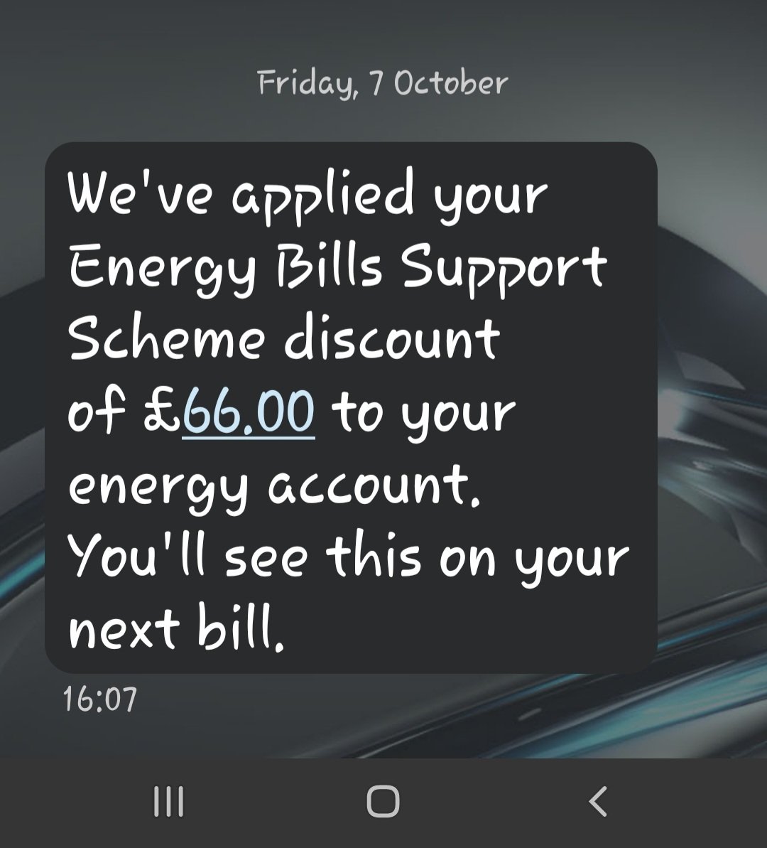dlholly1's tweet photo. @SP_EnergyPeople i am on a pre pay meter for gas and electricity i received a text message and email to say you will be crediting my account with £66 why didn't I get a voucher so i can top up myself as I've no idea where this money is but its not going where its needed! https://t.co/2MGMLHWAUX