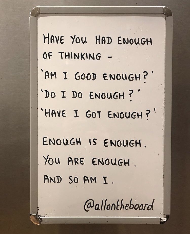 Today is World Mental Health Day. Enough is enough. You are enough.

#WorldMentalHealthDay #EnoughIsEnough