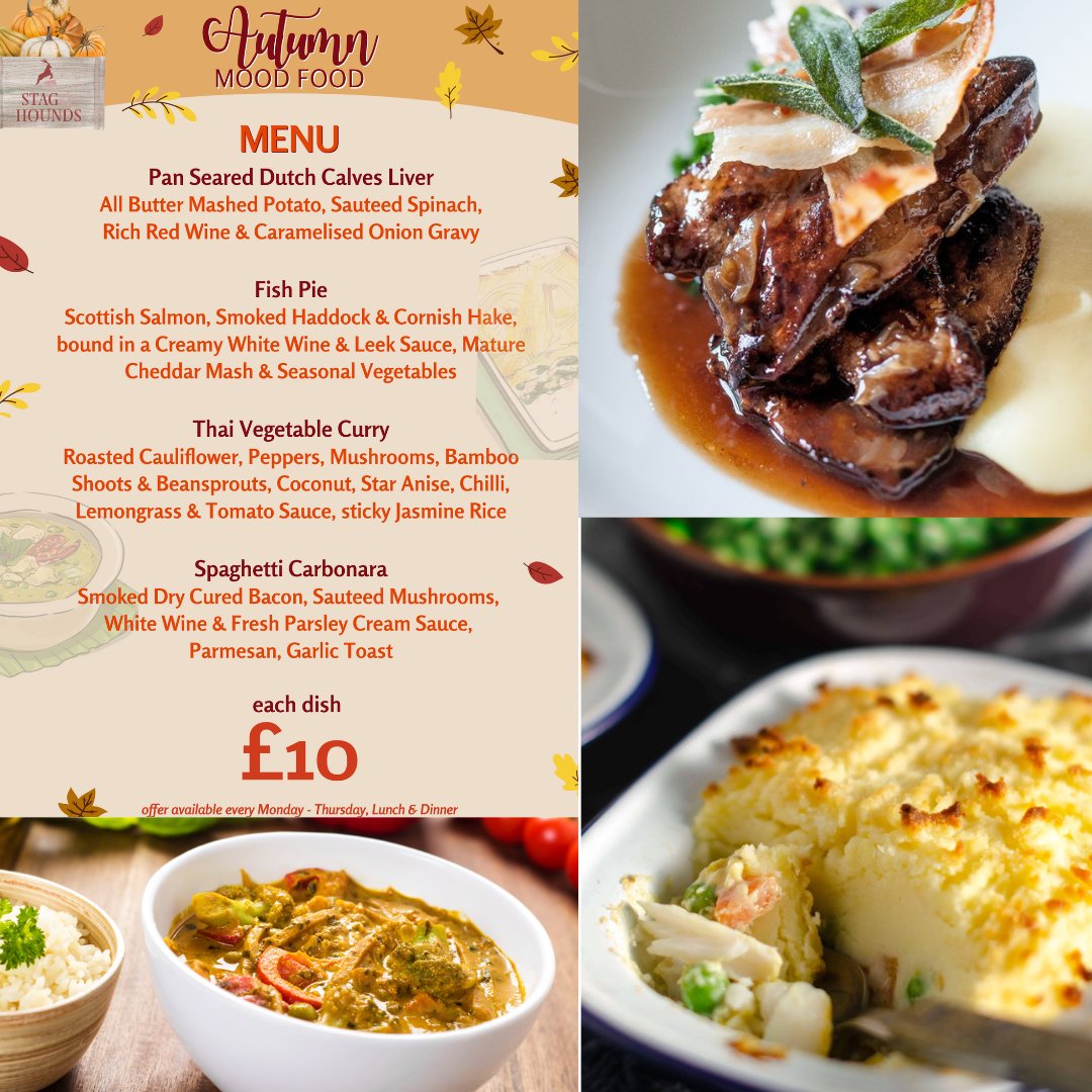 thestagbinfield's tweet photo. Have a look at this week's autumn mood food menu. Only £10 for a delicious warm hearty main meal. #binfield #bracknell #berkshire #pubgrub #gastropub #bracknellpubs #bracknellfood #foodie #autumnmoodfood #mealdeal https://t.co/yYFoTe8rPx