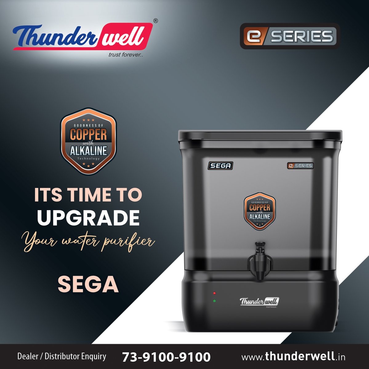 thunderwellro's tweet photo. It's Time to upgrade your #WaterPurifier with #Thunderwell #eseries SEGA model. It comes under your budget with advance technology like #RO + CPR + ALK + UV + TDS + PF.

Con tact us For #dealership or #distributorship in our #Brand.
✅https://t.co/d0MrvEIz4a
✅+91 7391009100 https://t.co/DSOdQmRlRd