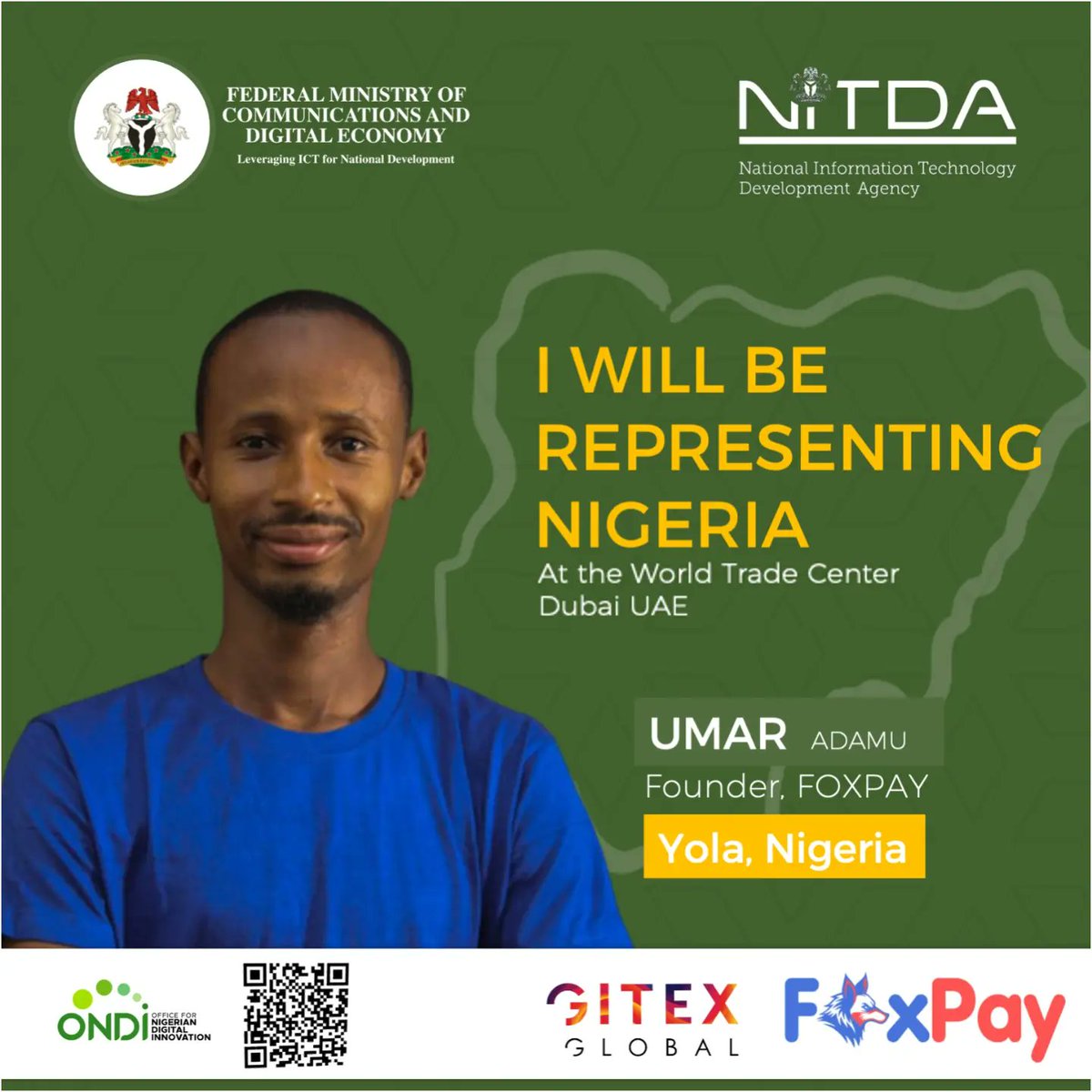 ONDINigeria's tweet photo. Nigeria's participation is being facilitated by @NITDANigeria under the supervision of @FMoCDENigeria
#NigeriaatGITEX2022Β #GITEX2022 #Nigenius #Brycoal #Foxpay #9jacodekids #Nigerianstartups #ONDINigeria #NITDANigeria https://t.co/8NGVTV4XKD