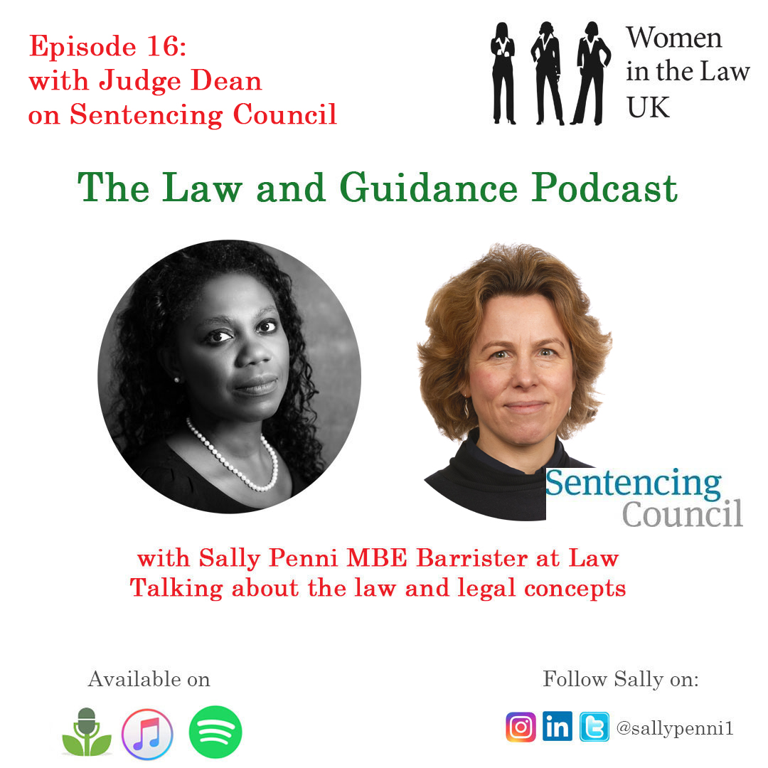 #NEWPODCAST #Judge #RosaDean has been a member of the #SentencingCouncil since 2018 & joins @sallypenni1 to discuss #SentencingGuidelines in this #newepisode of her #LawandGuidance #podcast. Listen now: ow.ly/q7Mk30sruzh #CrownCourt #Judge #sentencing #legalpodcast  #law