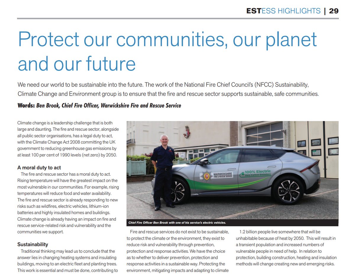 WarksFireRescue's tweet photo. Our Chief Fire Officer Ben Brook features in this month’s Emergency Services Times, where he talks about the importance of the fire and rescue sector in supporting safe and sustainable communities. Read the latest edition of EST here: https://t.co/CuTNfr5RAA https://t.co/VJpJYyfL2R