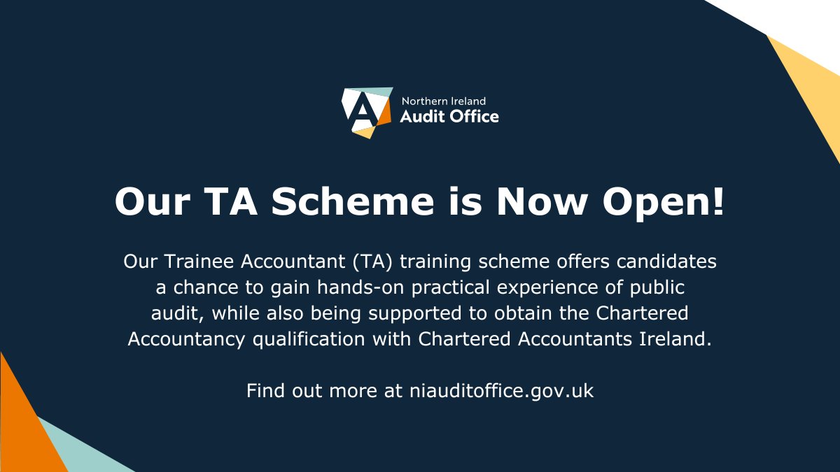 NIAuditOffice's tweet photo. 📢📢Our Trainee Accountant Scheme is now open!📢📢The role of the NIAO is to make sure that
taxpayers’ money is being spent properly &amp; to inspire confidence in public services. Interested? Find out more and apply at https://t.co/7fBj6Fp5u7 https://t.co/vaXnesSuKN