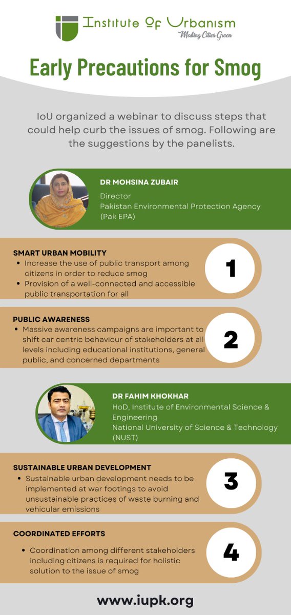 #IoU organized a webinar to discuss steps that could help curb the issue of #Smog. Following are the suggestions by panelists.

#climate #ClimateEmergency #Weathercloud