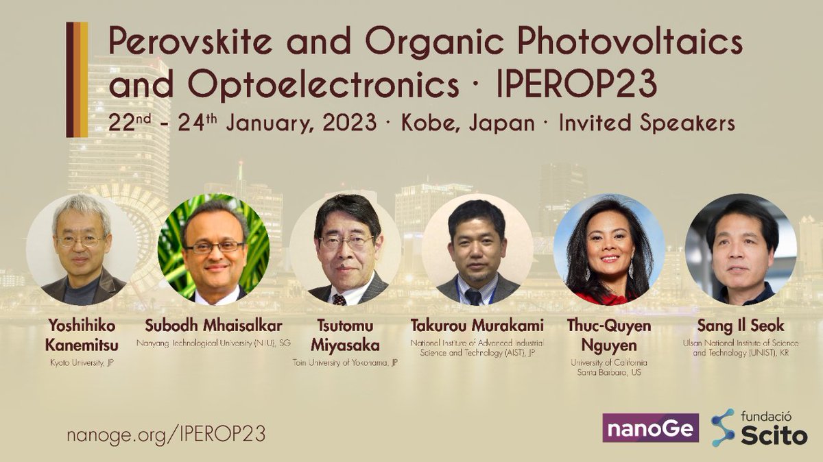 👉Find out more about #Perovskites at the Asia-Pacific International Conference on Perovskite, Organic #Photovoltaics and #Optoelectronics.

🗓️ 22nd to the 24th of January 2023

👉Submit your oral abstract: nanoge.org/IPEROP23/home