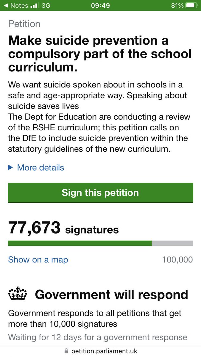 PaulVittles's tweet image. UK residents - an action you can take on #WorldMentalHealthDay2022 - sign the @3dadswalking petition for #SuicideAwareness in the school curriculum. Signatures have trebled so far on #WorldMentalHealthDay after 3 Dads on @BBCBreakfast

#MentalHealth #WMHD

petition.parliament.uk/petitions/6233…