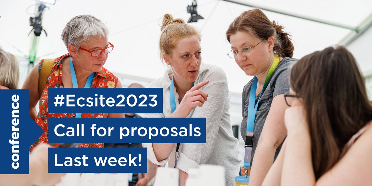 Ecsite's tweet photo. Share your science engagement and #scicomm expertise, reflections, or experimentations at #Ecsite2023. From full-day workshops to hands-on activities showcases, there are lots of formats to play with.

Last week to submit your session proposal👉https://t.co/fVtK1MAYAv https://t.co/fqp4COVN0f