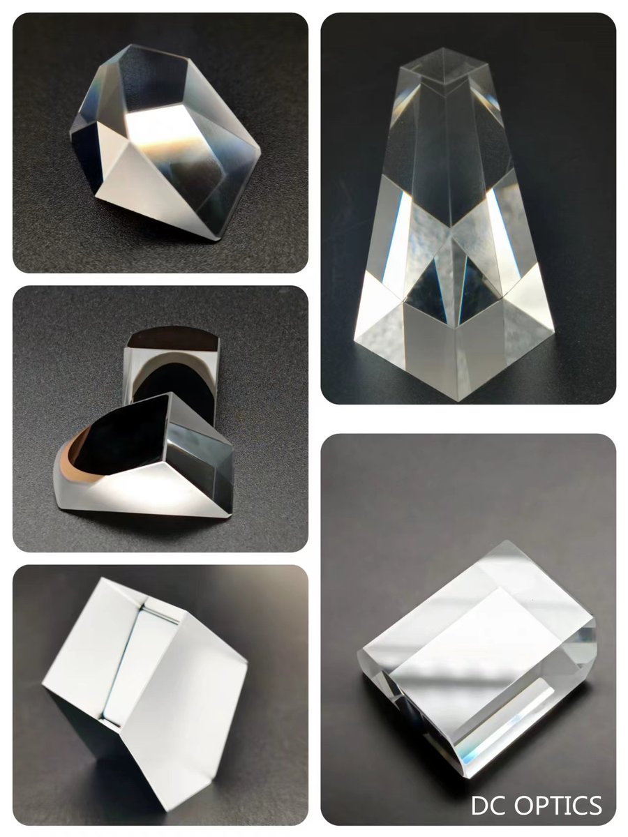 DC Optics offers a wide selections of optical prisms ,including Right angle,Penta, Wedge,Roof ,Dove and so on.  AR coatings ,dielectric coatings and metallic films are for your options .
#opticalprism #prism #optics