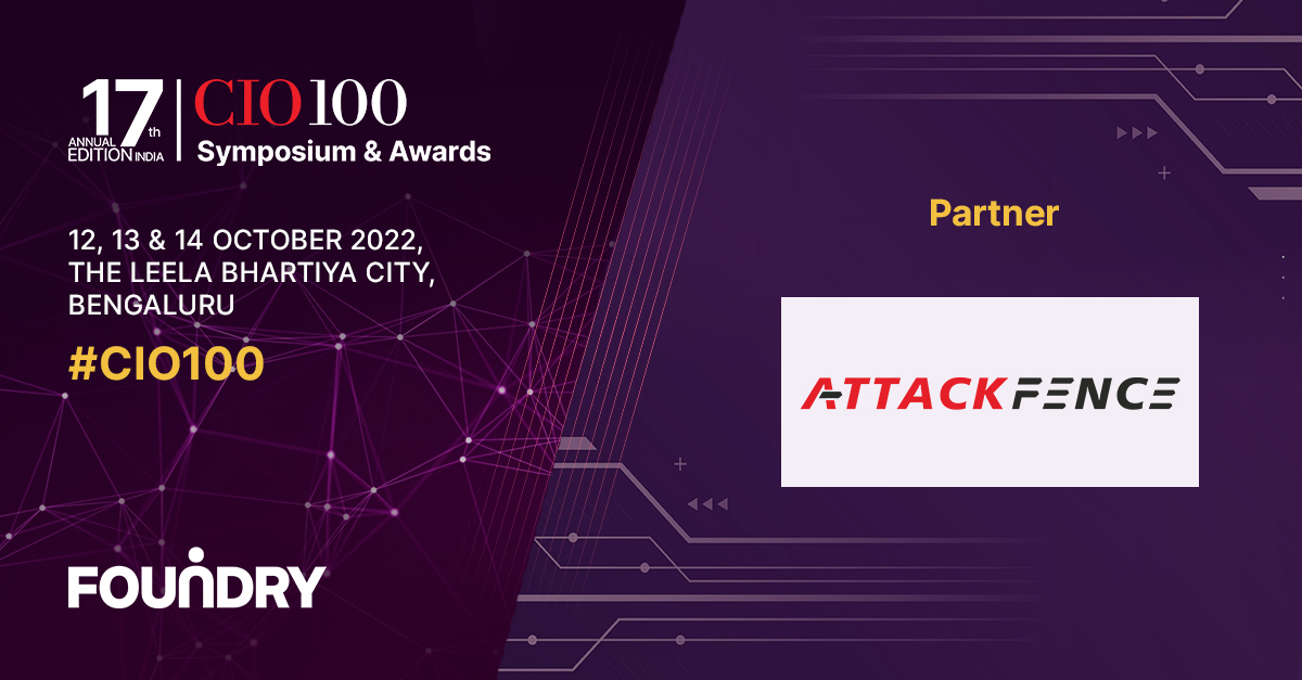 CIOin's tweet photo. At #cio100, we are delighted to welcome🙌 @AttackFence  as our partners for the 17th Indian Edition of the CIO100 Symposium &amp; Awards happening on 12, 13, and 14 October in Bengaluru. 
#data  #networksecurity  #collaboration   
@CIOonline @yogsyogi1 @FoundryIDG https://t.co/wWhwIM5gbL