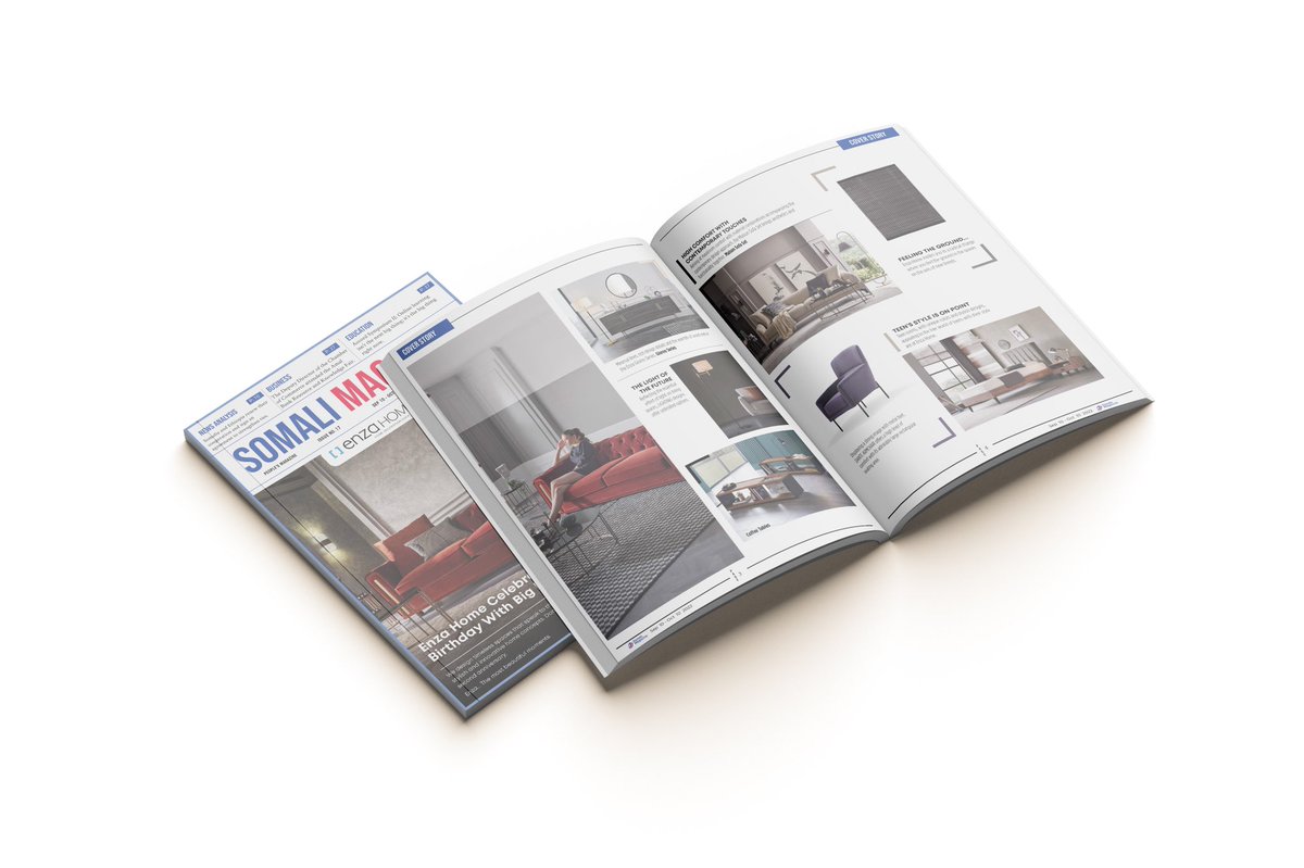 Sommagazine1's tweet photo. 17th issue of Somali Magazine is out today Get your copy Now.
“Enza Home Somalia Celebrates its Second Birthday with a Big Discount”.
#Somalimagazine #17thissue #MonthlyMagazine #EnzaHomeSomaliaCoverStory. https://t.co/8KLRAtAGUA