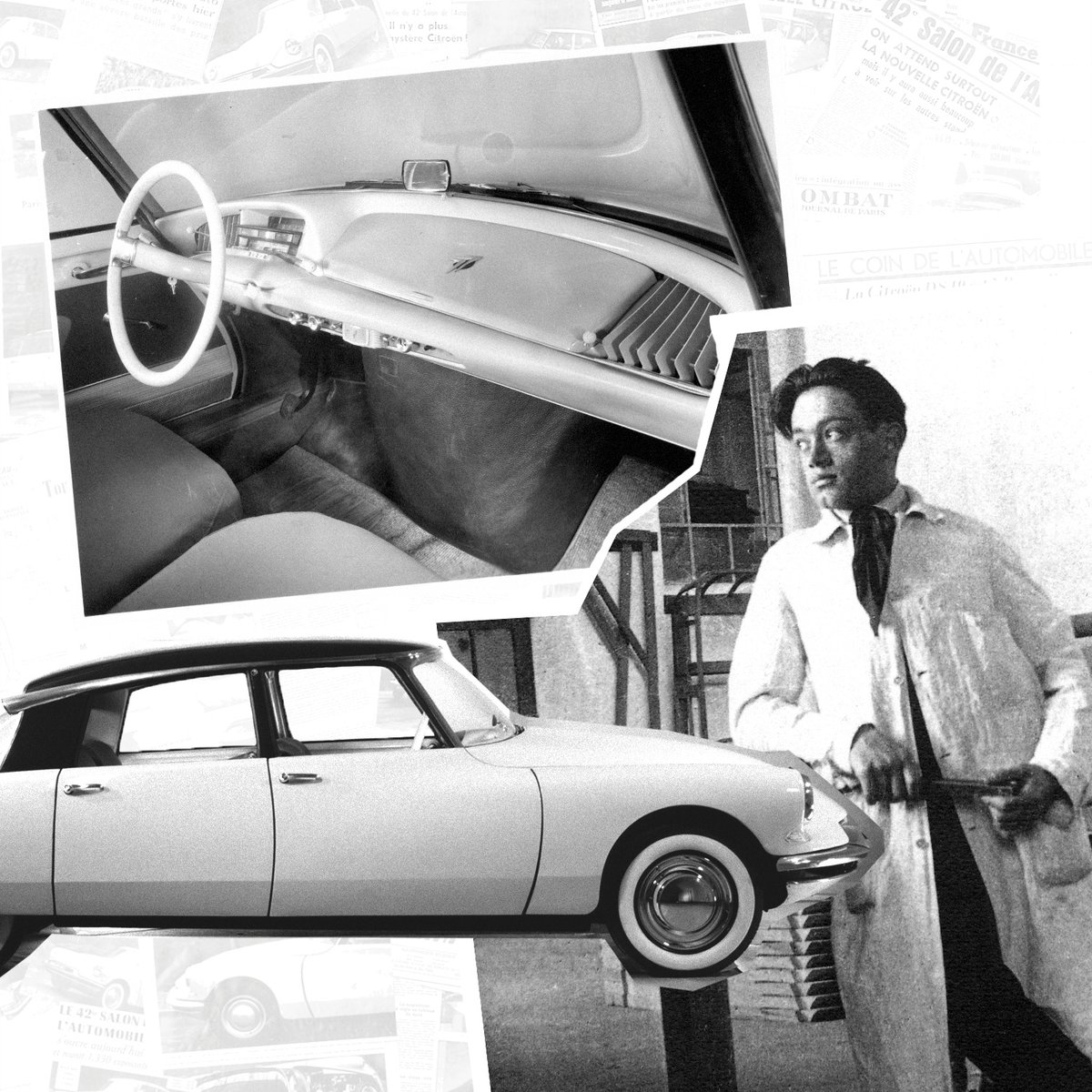 MotorFK's tweet photo. 6 ottobre 1955: al Salone dell’Auto di Parigi. Viene presentata per la prima volta la nuova DS19.
Rivoluzionaria nel design e nella tecnologia, nasce un’auto innovativa ideata dal genio dello stilista Flaminio Bertoni. 
Saranno in molti ad innamorarsene, da allora fino ad oggi. https://t.co/Ty7wCxMq5g