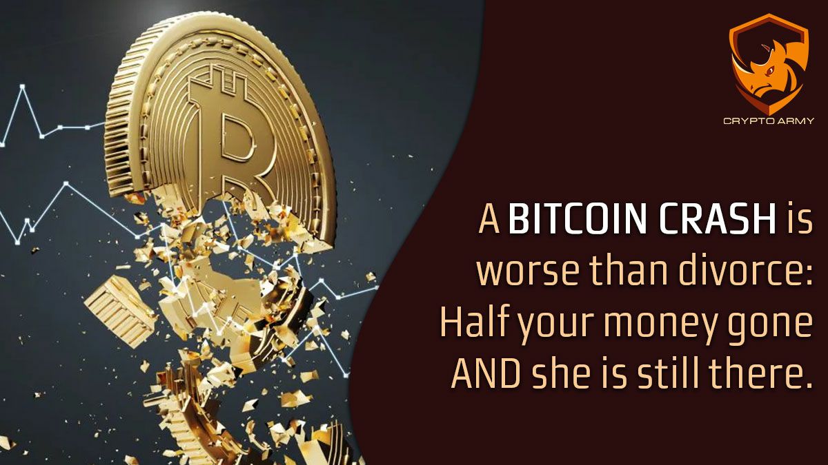 memeblock_io's tweet photo. Divorce even feel better than a #bitcoin crash https://t.co/HNfvOBWzJY