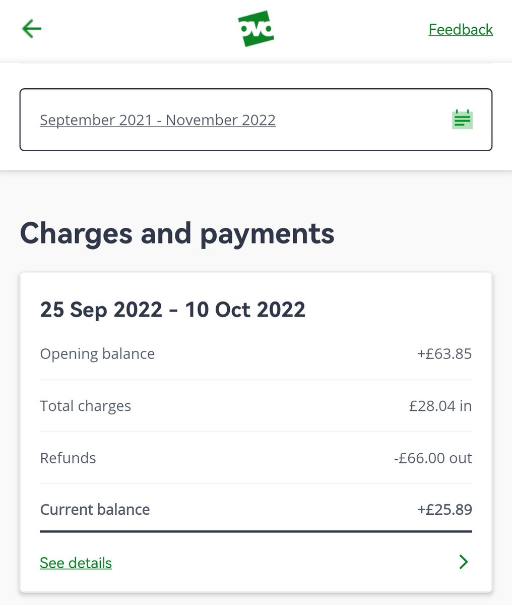 StephenHowden's tweet photo. I have issues with the mathematics used on my account @OVOEnergy - after deducting my charges from my opening balance, why is my current balance £9.92 short of what it should be. And what's the arbitrary £66 refund line for the gov suport money?? Makes no sense? @MartinSLewis https://t.co/GkAD97Nd3w