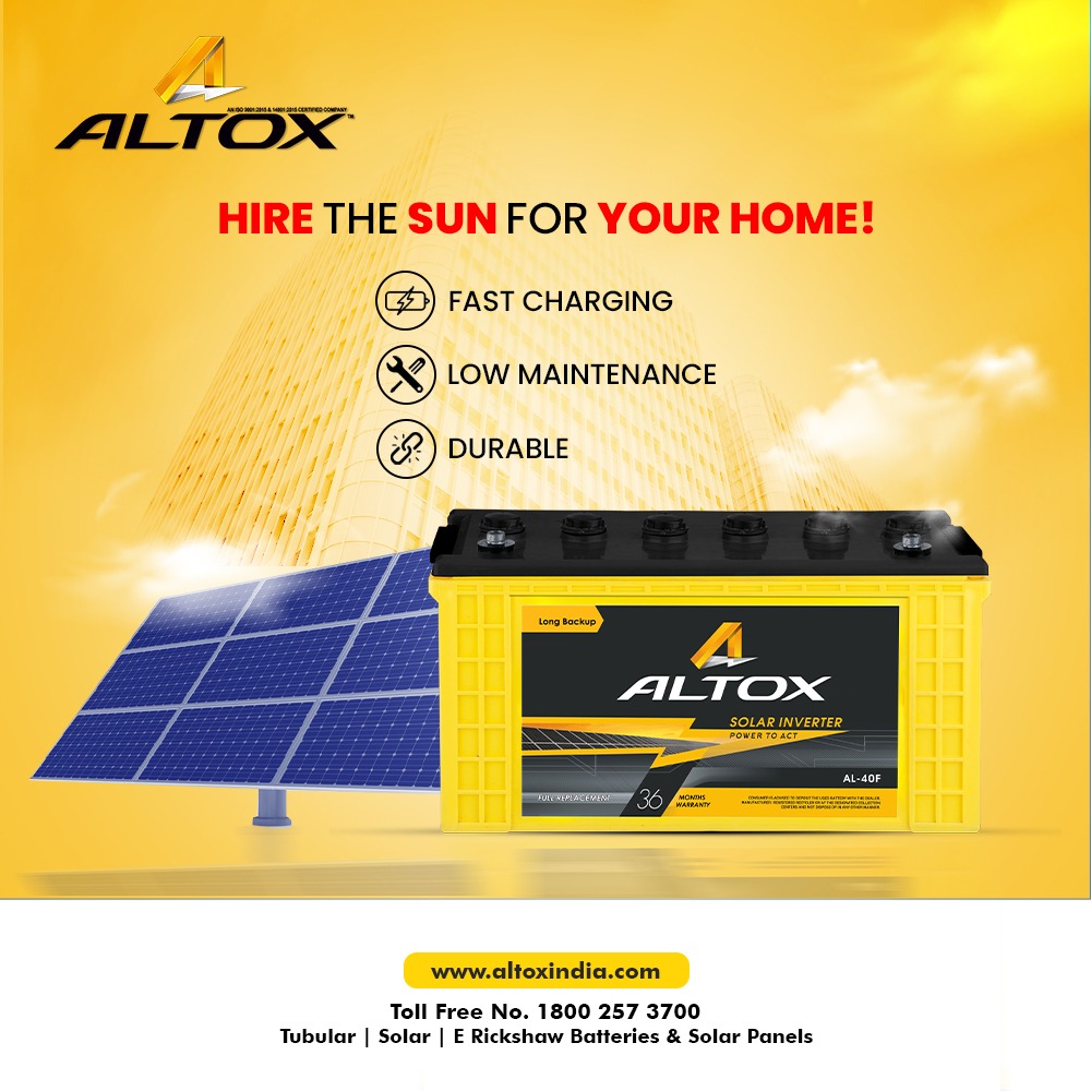 AltoxIndia's tweet photo. Changing for a better World!
Switch to solar!
.
.
Call: 18002573700
Visit:  https://t.co/Bo9qmDRK2g
.
.
#altoxindia #solarenergy #gogreen #solarenergycompanies #solarenergyworld #inverterbatteries #inverterbattery #tubularbatteries #solarinverter #longlifebattery #gosolar https://t.co/AcJvyOHCQu