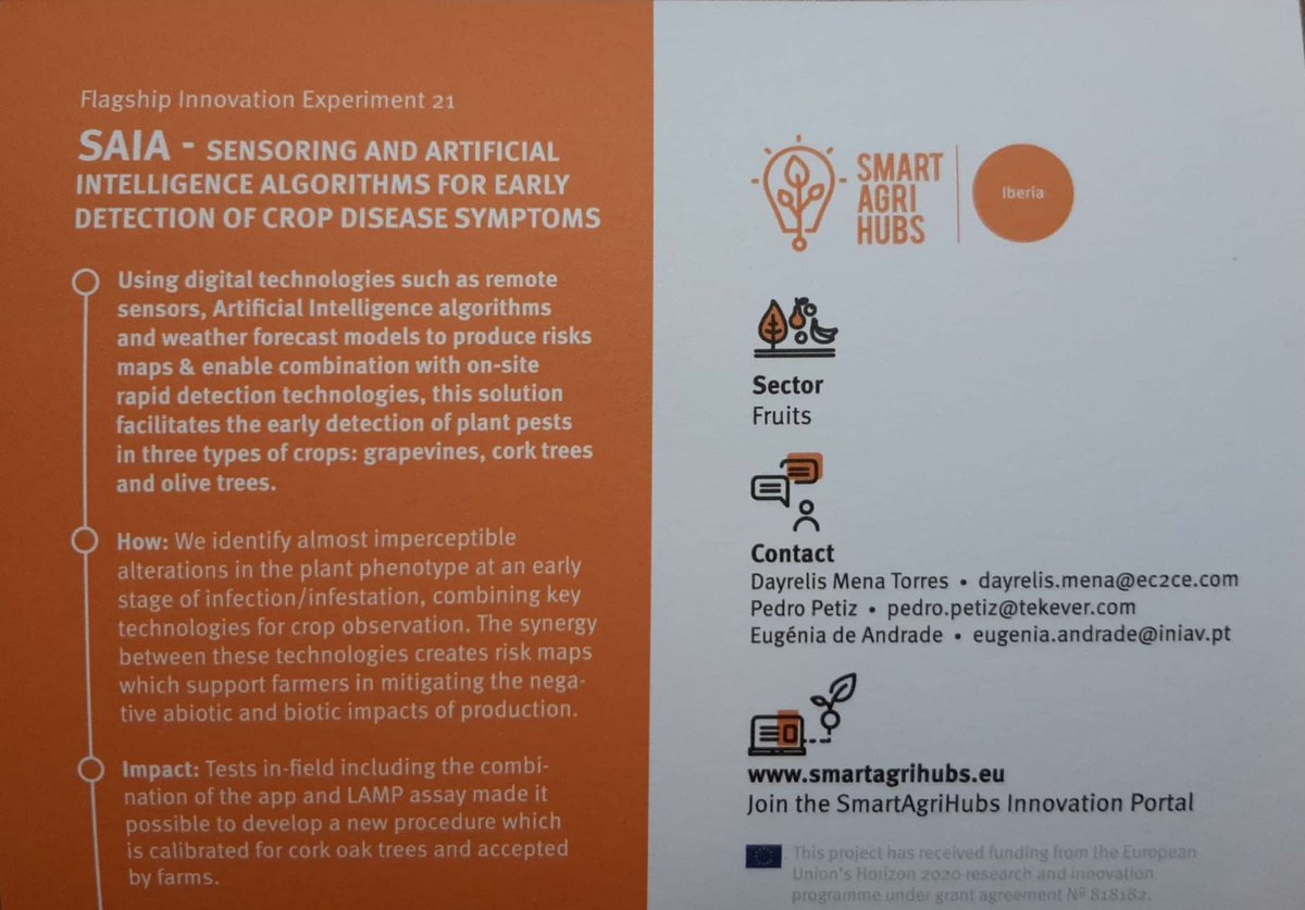 Lessons learnt from #SAIA FIE

1️⃣ The improvement of the communications with the technicians is critical
2️⃣ The volume of field data is much higher than planned
3️⃣ Send-User surveys require an earlier approach

➕ ow.ly/EwuQ50L5tej
<a href="/SmartAgriHubs/">SmartAgriHubs</a> <a href="/ec2ce/">ec2ce</a> <a href="/TEKEVER/">TEKEVER</a> <a href="/INIAV_IP/">INIAV, IP</a>